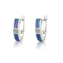 Eilat Stone earrings square diamond artwork sterling silver - Marina Jewelry Holy Land