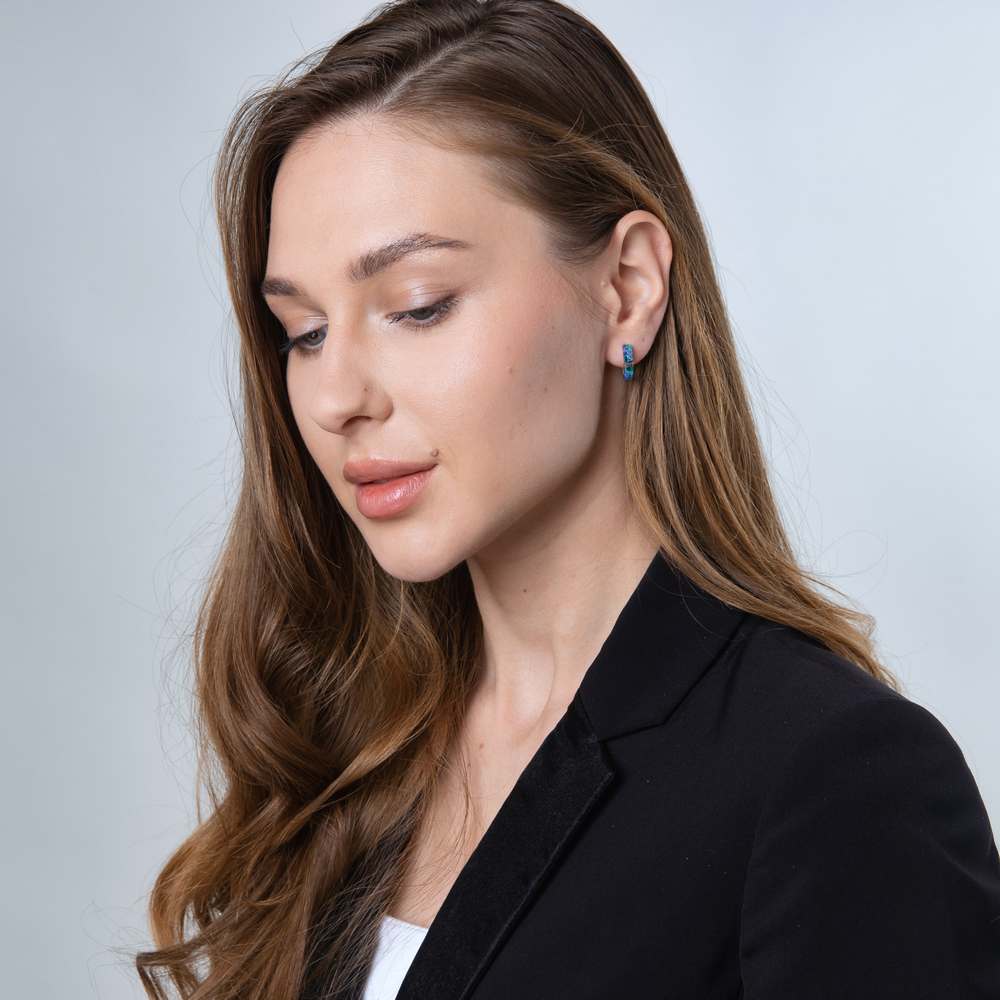 Eilat Stone diamond earrings detail - Marina Jewelry Israel