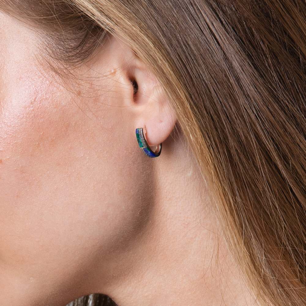 Eilat Stone bead earrings close-up - Marina Jewelry Israel