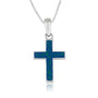 Azurite Stone Cross 925 Sterling Silver Pendant Handmade Jewelry Holy Land - Marina Jewelry Holy Land