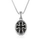 Templar Cross Black Onyx Oval Pendant Sterling Silver Holy Land - Marina Jewelry