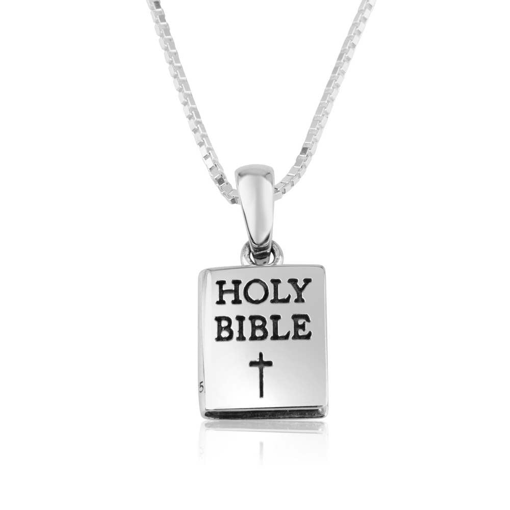 Holy Bible Pendant 925 Sterling Silver Handmade Jewelry Holy Land Gift Box - Marina Jewelry Holy Land