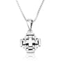 3D layered Jerusalem Cross pendant necklace sterling silver sculptural relief - Marina Jewelry Holy Land
