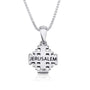Jerusalem Engraved Cross Pendant Silver Flawlessly Handmade Jewelry Holy Land - Marina Jewelry Holy Land