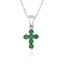 emerald cross pendant necklace sterling silver claw-set - Marina Jewelry Holy Land