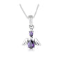 Angel Pendant Amethyst CZ Sterling Silver Holy Land - Marina Jewelry