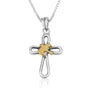 Open Cross Gold Plated Dove Pendant Silver Handmade Jewelry Holy Land - Marina Jewelry Holy Land