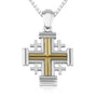 Jerusalem Engraved Cross Pendant Sterling Silver Handmade Jewelry Holy Land - Marina Jewelry Holy Land