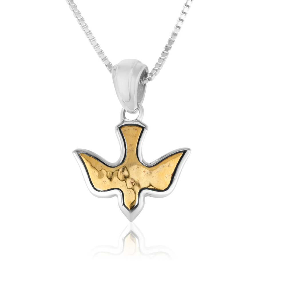 Gold Plated Dove Pendant Sterling Silver - Marina Jewelry Holy Land