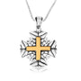 Jerusalem Engraved Cross Gold Plated Silver Handmade Pendant Jewelry Holy Land - Marina Jewelry Holy Land