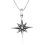 Star Bethlehem Pendant Zircon Stone Silver Polished Oxidized Jewelry Holy Land - Marina Jewelry Holy Land