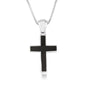 Black Onyx Cross Pendant Large Sterling Silver Holy Land - Marina Jewelry