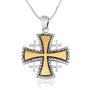 Jerusalem Engraved Cross Sterling Silver Pendant Handmade Jewelry Holy Land - Marina Jewelry Holy Land