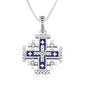 Jerusalem Engraved Cross Pendant Pattern Bead Silver Handmade Jewelry Holy Land - Marina Jewelry Holy Land