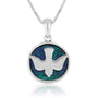 Peace Dove Eilat Stone Pendant Silver Christian Embellished Jewelry Holy Land - Marina Jewelry Holy Land