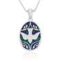 Dove Peace Eilat Stone Pendant Silver Christian Embellished Jewelry Holy Land - Marina Jewelry Holy Land
