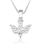 Textured Dove Silver Pendant 925 silver made in the Holy Land - Marina Jewelry Holy Land