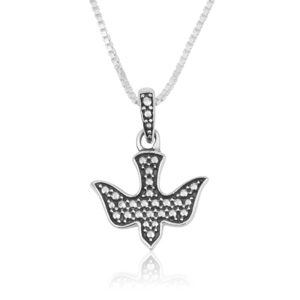 Peace Dove Sterling Silver Pendant Embellished Christian Jewelry Holy Land - Marina Jewelry Holy Land