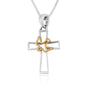 Cross Dove Cutout Pendant Gold Plated Flawlessly Handmade Jewelry Holy Land - Marina Jewelry Holy Land