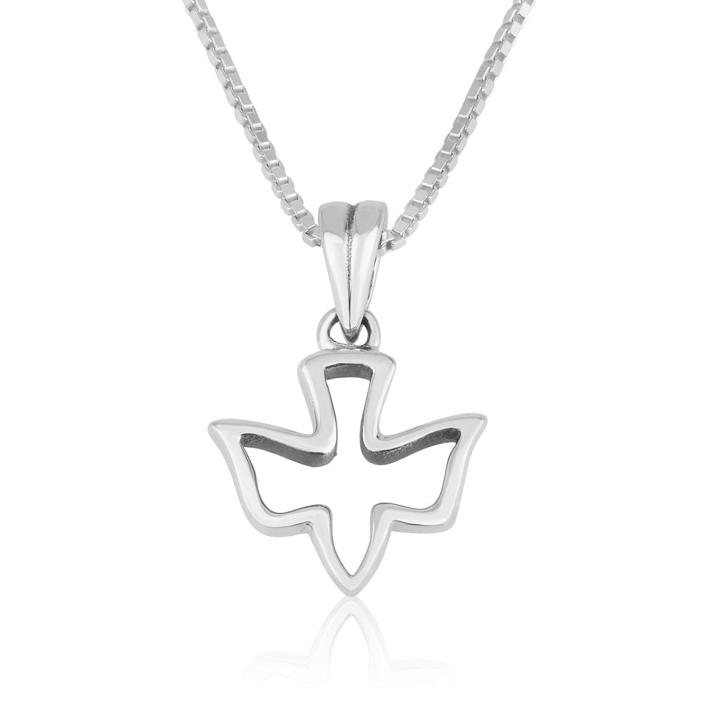 Peace Dove Cutout Silver Pendant Christian Embellished Jewelry Holy Land - Marina Jewelry Holy Land