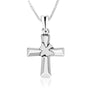 Stylish Cross and Dove Silver Pendant - Marina Jewelry Holy Land