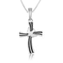 Wavy Cross and Dove Silver Pendant - Marina Jewelry Holy Land