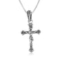 crucifix pendant necklace sterling silver Christ in relief - Marina Jewelry Holy Land