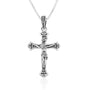 Crucifix Engraved Cross Classic Polished Pendant Silver Jewelry Holy Land - Marina Jewelry Holy Land