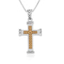Crucifix Gold Plated Embellished Pendant Sterling Silver Jewelry Holy Land - Marina Jewelry Holy Land