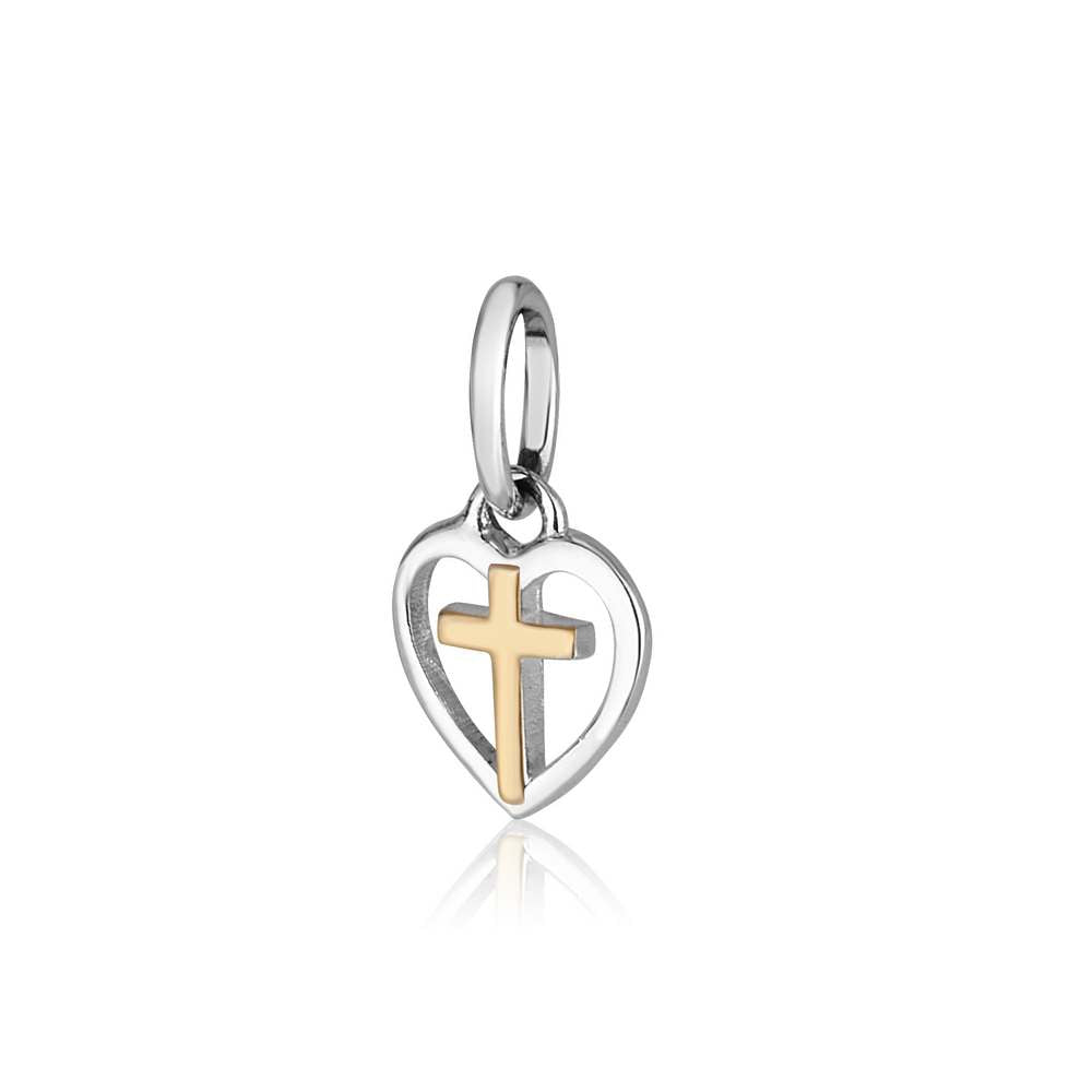 Crucifix Heart Shaped 925 Silver Polished Pendant Embellished Jewelry Holy Land - Marina Jewelry Holy Land