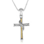 Trinity Cross Pendant Gold Plated Silver Embellished Jewelry Holy Land - Marina Jewelry Holy Land