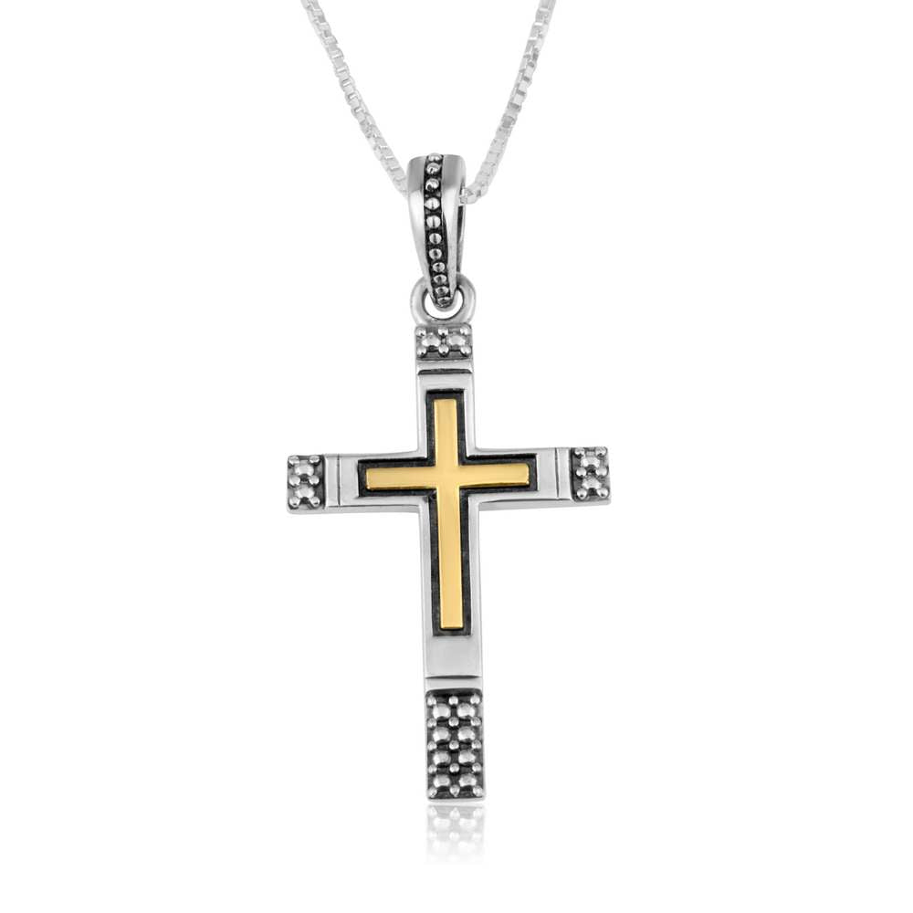 Trinity Cross Engraved Pendant Sterling Silver Embellished Jewelry Holy Land - Marina Jewelry Holy Land