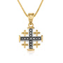 Jerusalem Engraved Cross Gold Plated Silver Pendant Jewelry Holy Land - Marina Jewelry Holy Land