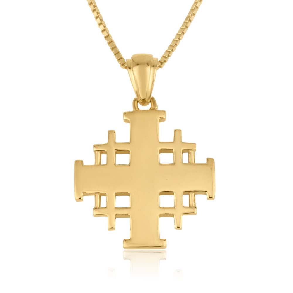 Jerusalem Engraved Cross Sterling Silver Pendant Handmade Jewelry Holy Land - Marina Jewelry Holy Land