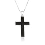 Black Onyx Cross Pendant Large Sterling Silver Holy Land - Marina Jewelry