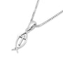ichthus fish cross pendant necklace sterling silver - Marina Jewelry Holy Land