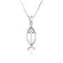 ichthus fish pendant necklace sterling silver wire outline - Marina Jewelry Holy Land