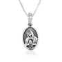 Virgin Mary oval medallion pendant necklace oxidized sterling silver - Marina Jewelry Holy Land