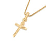 Tiny gold crucifix pendant necklace gold plated sterling silver miniature - Marina Jewelry Holy Land
