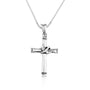 Cross 3D Dove Pendant Polished Sterling Silver Holy Land - Marina Jewelry