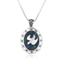 eilat stone ichthus fish cross pendant necklace sterling silver holy land - Marina Jewelry