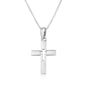 Bevelled cross pendant necklace sterling silver raised ridge - Marina Jewelry Holy Land