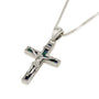 eilat stone heart cross pendant necklace sterling silver large - Marina Jewelry Holy Land