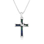 eilat stone heart cross pendant necklace sterling silver medium - Marina Jewelry Holy Land