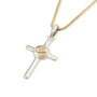 gold dove cross confirmation pendant necklace gold plated sterling silver - Marina Jewelry Holy Land