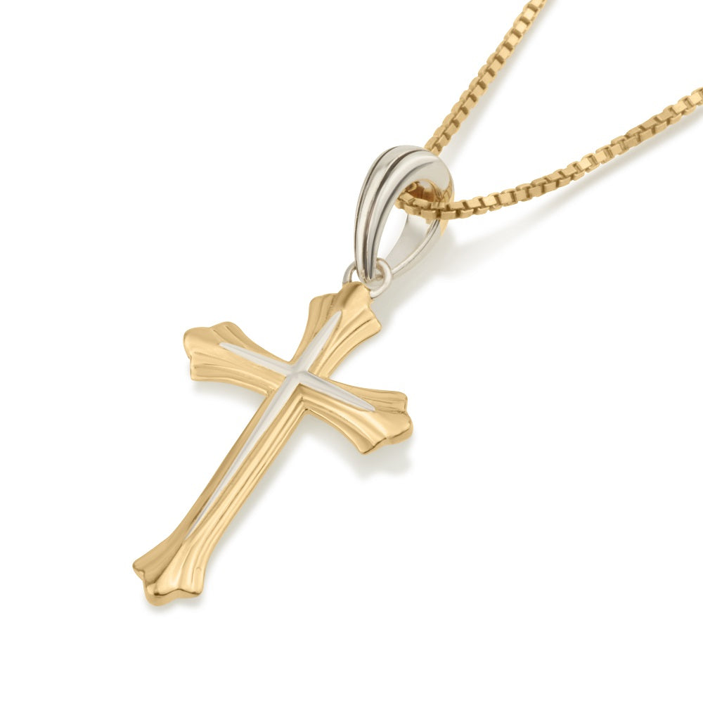 gold dove cross confirmation pendant necklace gold plated sterling silver - Marina Jewelry Holy Land