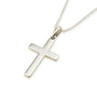 milgrain cross pendant necklace sterling silver beaded border - Marina Jewelry Holy Land