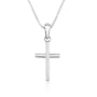 plain silver cross pendant necklace sterling silver minimalist - Marina Jewelry Holy Land