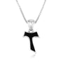 Tau Cross Pendant Black Onyx Sterling Silver Holy Land - Marina Jewelry
