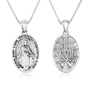 Miraculous Medal necklace oxidized sterling silver traditional design - Marina Jewelry Holy Land